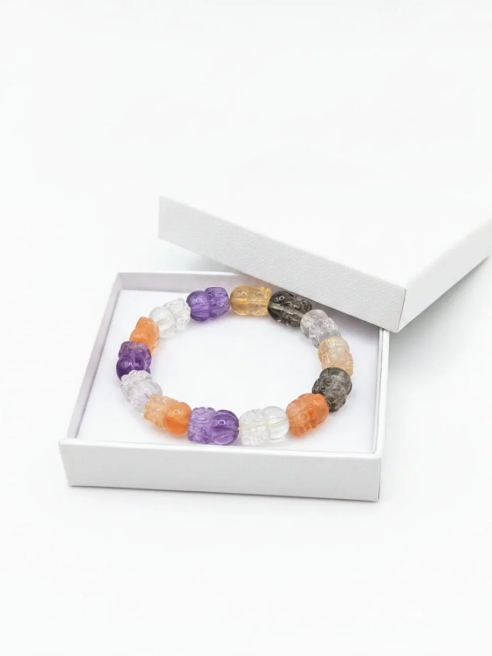 Natural High Grade Mixed Gemstones Carved Blessing Pi Xiu Bracelet